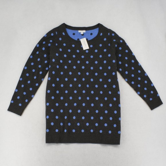 Charter Club Sweater Womens Plus Gray Polka Dot Crewneck Long Sleeve Pullover - Picture 2 of 8